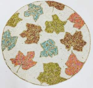 Napperon perlé Unique brodé feuillu thème chemin de Table forme salle à manger décoration maison mariage - Product Image 1