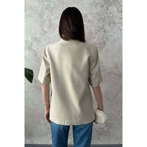 Beige Two-Button <b>Short</b>-<b>Sleeved</b> <b>Jacket</b> - Beige - Product Image 5