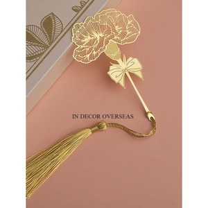 Marcapáginas de regalos promocionales y comerciales de diseñador de rosas hechas de metal chapado en oro de alto grado de aspecto atractivo a un precio impresionante - Product Image 1