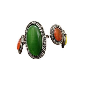 กำไลข้อมืออัญมณีหลากสีสำหรับผู้หญิงสร้อยข้อมือดีไซน์เนอร์ชุบทองทำด้วยมือ - Product Image 1