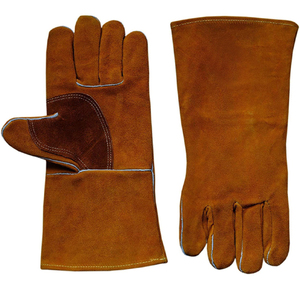 Precio de fábrica, guantes de cuero duraderos de alta calidad hechos a medida, soldadura larga, desgaste a alta temperatura - Product Image 2