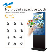 Écran d'affichage publicitaire pour kiosque, écran LCD numérique intérieur HD 55 pouces, affichage numérique vertical sur pied, écran tactile