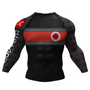 T-shirts de compression élastiques unisexes MMA Rashguard Lifting Silk Arts martiaux Wear Boxing OEM Service Washed Techniques - Product Image 3