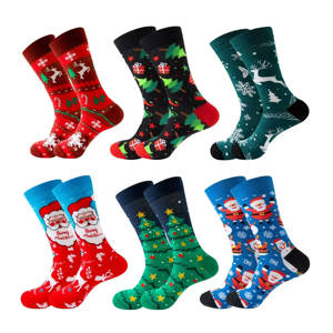 Calcetines con estampado navideño unisex de longitud media para hombre, calcetines cálidos de secado rápido de algodón peinado informales coloridos y frescos - Product Image 6