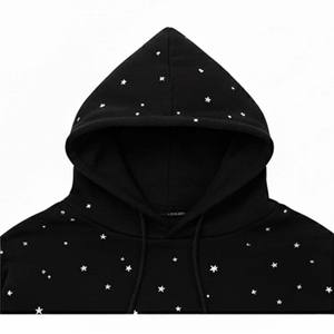 Sweat-shirt à capuche unisexe noir personnalisé imprimé et brodé, anti-boulochage, streetwear, coupe décontractée - Product Image 3