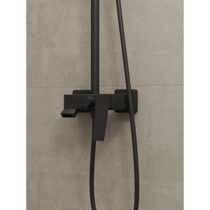 HERA Rainshower <b>System</b> with Single-lever <b>Shower</b> Mixer Set 8303 Matt Black Square <b>Rain</b> <b>Shower</b> Head - Product Image 3