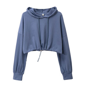 เสื้อฮู้ดเซ็กซี่เอวสูงสไตล์อเมริกันย้อนยุคสำหรับผู้หญิงเสื้อสเวตเชิ้ตแขนยาวลำลองทรงหลวมใส่เต้นรำแจ๊สแบบสวมทับ - Product Image 5