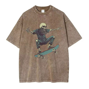 Camisetas Extra Grandes Vintage para Hombre, Unisex, con Estampado Ácido Personalizado, 100% Algodón, Cuello Redondo, Tela Transpirable de 300g, para Verano - Product Image 6