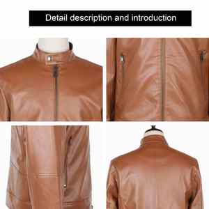 Chaqueta de cuero genuino de edición limitada para hombre, cuero de todos los tamaños con apliques, La mejor moda de alta calidad - Product Image 5