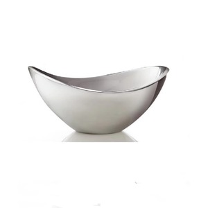 Cuenco decorativo plateado, bandeja de centro de mesa elegante, acento de mesa hecho a mano para el hogar, cocina, sala de estar o decoración de exhibición de eventos - Product Image 5