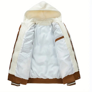OEM Winter Outdoor Men's Puffer <b>Jacket</b> Custom Front Canvas Fabric Stand Collar <b>Waterproof</b> Windproof Multi-Shiny <b>Padded</b> Wholesale - Product Image 3