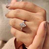 Bague de fiançailles en or massif 14 carats avec diamant de laboratoire CVD HPHT certifié IGI, taille marquise 1,00 carat, coupe excellente, couleur D blanche