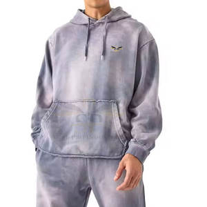 Survêtements décontractés à capuche, style tendance, nouvelle arrivée, hiver, écologiques, couleur unie, effet délavé, 100% coton, vente en gros - Product Image 3