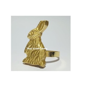 Servilleteros de conejito de Pascua Vintage dorado para decoraciones de mesa de Pascua restaurante servilletero de conejo de Metal dorado soporte de anillo servilleta de Metal - Product Image 1