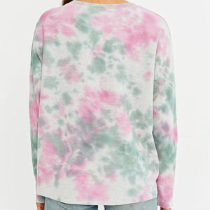 Sudaderas de mujer con estampado Tie Dye de alta calidad, ropa informal transpirable cómoda, logotipo frontal, longitud corta, para otoño - Product Image 4