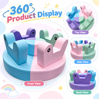 Manège pour enfants en cuir PU, couleurs pastel, équipement de jeu intérieur, siège de carrousel, ensembles de location pour fêtes en extérieur