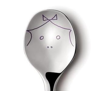 Juego de Cubiertos de Plata con Diseño de Dibujos Animados, Grabado en la Cara, Ideal para Niños y Decoración de Mesa Divertida, de la India - Product Image 2