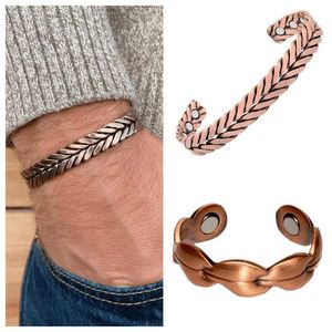 Pure Copper Magnetic <b>Bracelet</b> Benefits <b>Adjustable</b> Cuff <b>Bracelets</b> for Men Women - Product Image 2