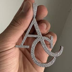 Joyería fina personalizada 925 Plata VVS Moissanite colgante Iced Out nombre letra con oro blanco diamante estilo Hip Hop - Product Image 5