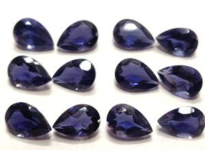 Pera iolita natural 3x5mm corte facetado-iolita suelta corte pera - Product Image 4