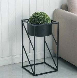 Jardinière en métal noir de luxe avec support trépied doré, ensemble de pots de fleurs d'intérieur et d'extérieur - Style industriel nordique, décoration de la maison, pot de jardin - Product Image 6