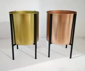 Macetas modernas de cobre martillado para plantas de interior, macetas metálicas elegantes para decoración del hogar o interiores de oficina - Product Image 6