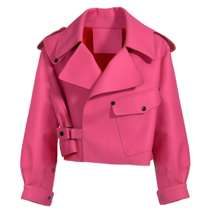 Chaquetas de Cuero para Mujer, Estilo Nuevo, Fabricadas en Fábrica, Cómodas, Resistentes al Viento, con Botones en la Parte Delantera, de Color Sólido, para Invierno, a Bajo Precio - Product Image 3