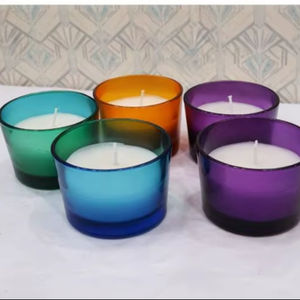 Premium Single-Wick Soy Wax <b>Candle</b> in Translucent Colored <b>Glass</b> <b>Jar</b> Eco-Friendly Handmade Christmas Home Decor - Product Image 3