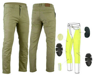 Jeans de motard pour homme, couleur tan, protection, doublure en Kevlar, style chino slim, sécurité au travail, conduite à moto - Product Image 2