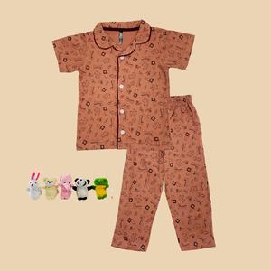 Ensemble de pyjamas en coton 100% de haute qualité pour femmes, tissu tricoté de haute qualité, vêtements de détente à manches longues, t-shirts pour hommes - Product Image 2