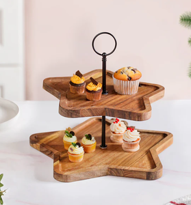 ที่วางเค้กโลหะทำจากไม้ฐานโลหะทำจากไม้สไตล์บ้านไร่ที่วางเค้กแต่งงานแท่นวางเค้กโลหะดีไซน์ดีที่สุด - Product Image 3