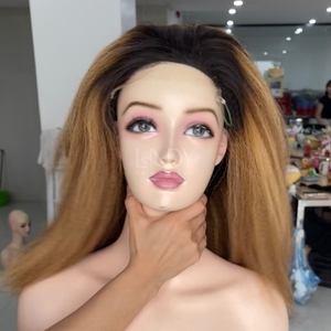 Perruques de couleur de surbrillance à texture droite Yaki de haute qualité de cheveux humains vietnamiens - Product Image 2