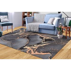 Alfombra Brillante de Lujo con Diseño de Mármol para Pasillo, Interior, Gris Dorado, Tinta de Alcohol, Oficina, Sala de Estar, Alfombra Estampada, Alfombra de Terciopelo de Lujo - Product Image 2