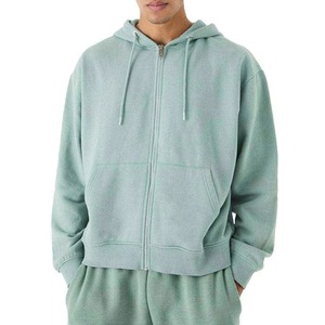 New Heavyweight Zipper Men Hoodies Unisex Drop Shoulder Blank Plain 100% Cotton <b>Thick</b> <b>Fleece</b> Best Selling Men Customization Logo - Product Image 4