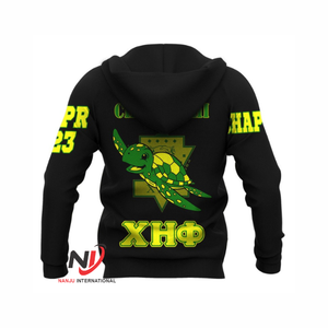 เสื้อมีฮู้ดแขนสั้นมีฮู้ดผ้าไมโครไฟเบอร์ Chi Eta phi สไตล์เต่าเฮฟวี่เวทระบายอากาศ - Product Image 5