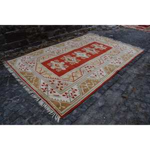 Classic Red Beige <b>rug</b> 6,6 <b>x</b> 9,8 ft Turkish <b>Rugs</b> - Product Image 2