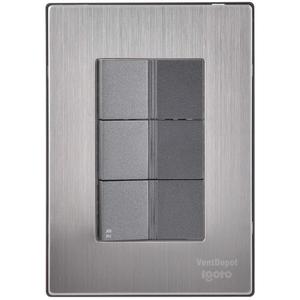 Interruttori Singoli, MXIUR-001, 1 Pezzo, 2 Interruttori/Interruttore Frontale, 125-250VAC, 10A, 50/60Hz, Argento/Oxford, Acciaio Inossidabile - Product Image 1
