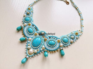 Collar de Cadena con Eslabones y Bordado Elegante Tradebyd, Joyería de Diseño, Accesorio de Moda Hecho a Mano para Unisex, Aniversario - Product Image 4