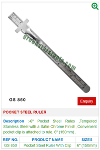 GS 850 <b>Pocket</b> Steel Ruler <b>Plastic</b> RingSizer for Jewelry Tools for Jewellery Use - Product Image 2