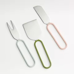 Juego de servidor de queso de Metal de diseñador con mango de piedra decorativa, herramientas de queso de acero inoxidable, rebanador esparcidor para regalar - Product Image 6