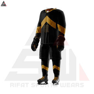 Ensembles d'uniformes de hockey sur glace dernier modèle taille et couleur/logo personnalisés 100% polyester respirant à séchage rapide pour adulte unisexe - Product Image 6