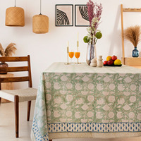 Nappe carrée en coton faite à la main, style indien, écologique, imprimée de motifs floraux, avec logo personnalisé, tailles sur mesure, pour cocktails et mariages