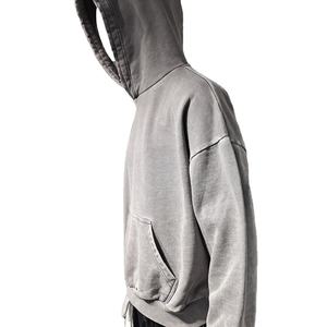 เสื้อมีฮู้ดแบบสวมหัวสำหรับผู้ชายเสื้อสเวตเชิ้ตผ้าฟรอคเตอร์ผ้าคอตตอนผ้าเปียกแนววินเทจผ้า100% มีปัญหาปักลาย - Product Image 5