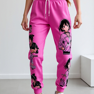 Pantalon de survêtement personnalisé Anime Pantalon de jogging oversize à sublimation Pyjama Pantalon de survêtement anime à taille haute élastique - Product Image 2