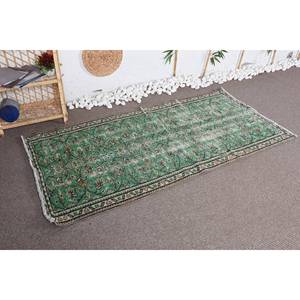 Vintage Vert Beige Laine Patchwork Tapis Grande Zone Rectangle 3.1X6.2 ft Motif Abstrait pour Couloir Chambre Tapis Viscose Latex - Product Image 2