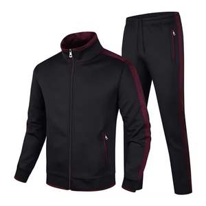 Invierno cálido ropa informal hombres ajuste Regular estampado polar cremallera Jogging poliéster entrenamiento gimnasio Fitness deportes chándales - Product Image 5
