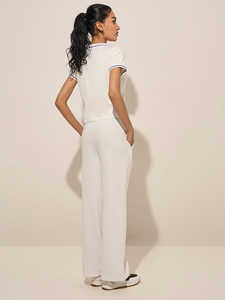 BD 2025, camiseta de punto informal para mujer, patrón sólido, manga corta para cuello Polo, suéter acanalado ajustado, Tops transpirables antiarrugas - Product Image 2