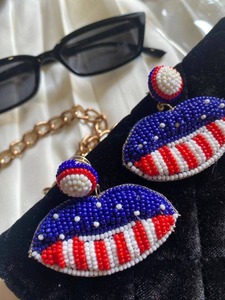 มาร์ดิกราส์ลูกปัดปักลายสไตล์คลาสสิกสำหรับผู้หญิงต่างหูลูกปัดแบบปักสำหรับวันครบรอบแต่งงาน - Product Image 2