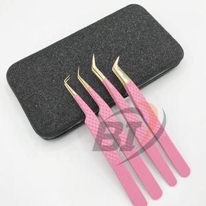 Pinzas para extensión de pestañas de acero inoxidable sostenibles japonesas de oro rosa de alta calidad al por mayor punta puntiaguda-cada unidad seleccionada a mano - Product Image 1