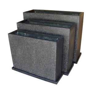 Macetas para plantas Fibra de vidrio FRP Macetas y jardineras de terrazo negro grande Suministros de jardín al aire libre Divisor a través - Product Image 1